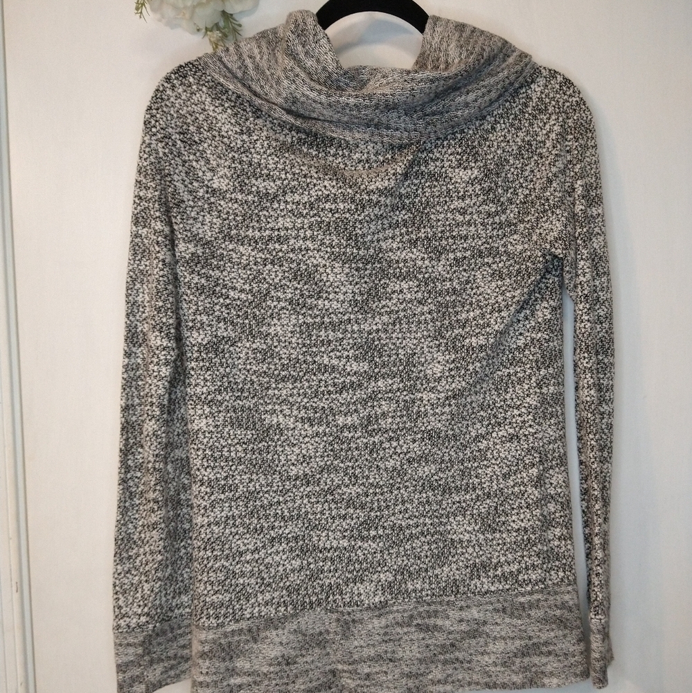 Lou & Grey Marled Grey Cowl Neck Sweater - Picture 7 of 8
